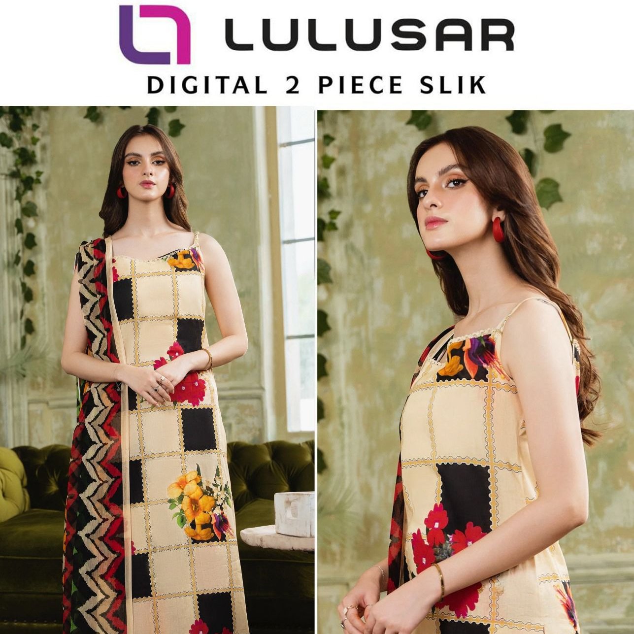 Lulusar 2-Piece Premium Digital Silk Top and Trouser